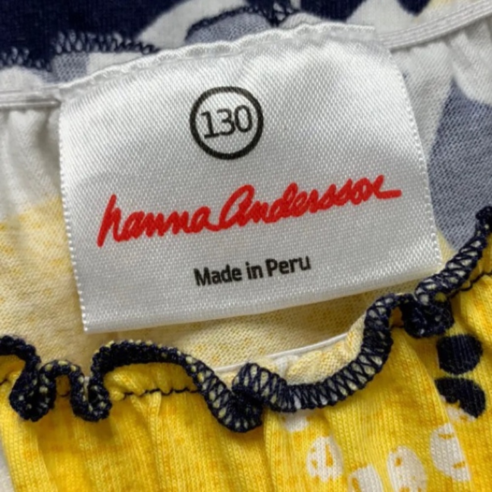 Sold Hanna Andersson 130 Girls Yellow Flower Size 8 Multi Color Summer - Picture 4 of 6